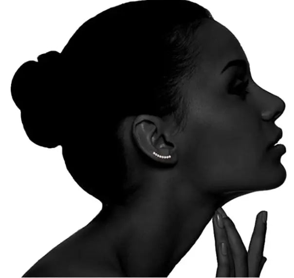 14K Gold Plated"Hearts & Arrows" Simulated Diamond Ear Crawler - Cuff Earrings Hypoallergenic Stud Ear Climber Jackets pattanaustralia